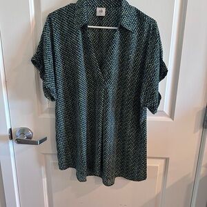 CAbi Green and Black Blouse